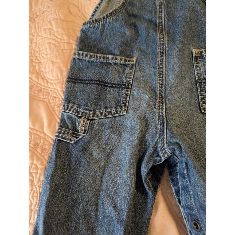 OshKosh B'gosh Toddler Unisex Solid Denim‎ Overalls 24 Months Blue Carpenter Bib